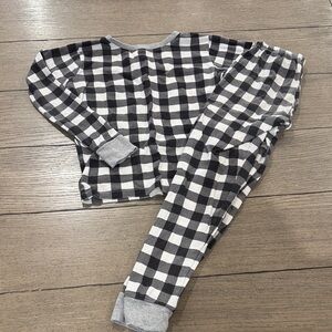 Kids Plaid Pajama Set - Black and White